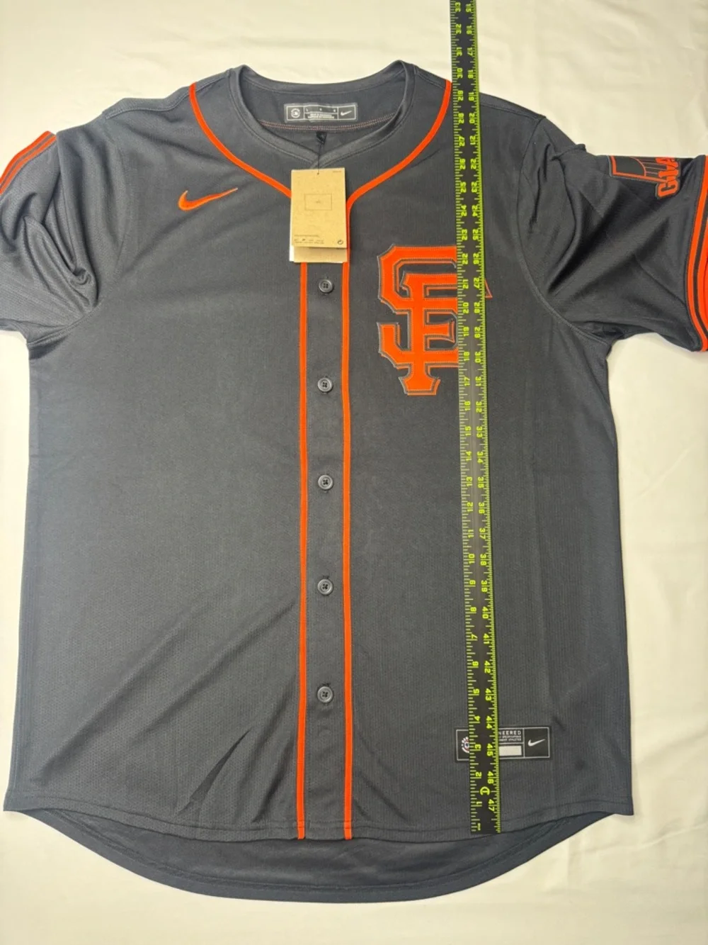 Nike SF Giants Alternate Black Jersey NWT Size L Golden Gate - Picture 7 of 9
